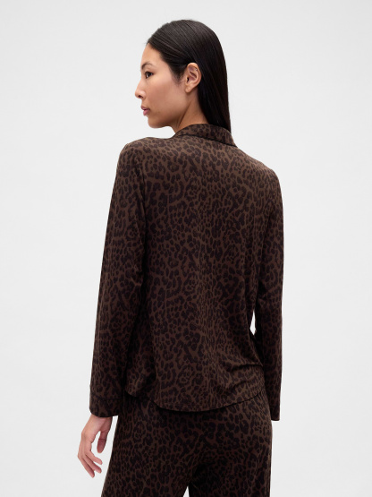 SoftMade Modal PJ Top - Leopard brown