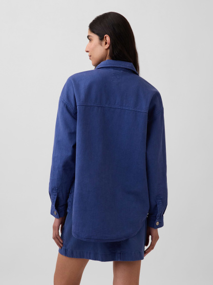 Denim Oversized Shirt Jacket - Dutch blue