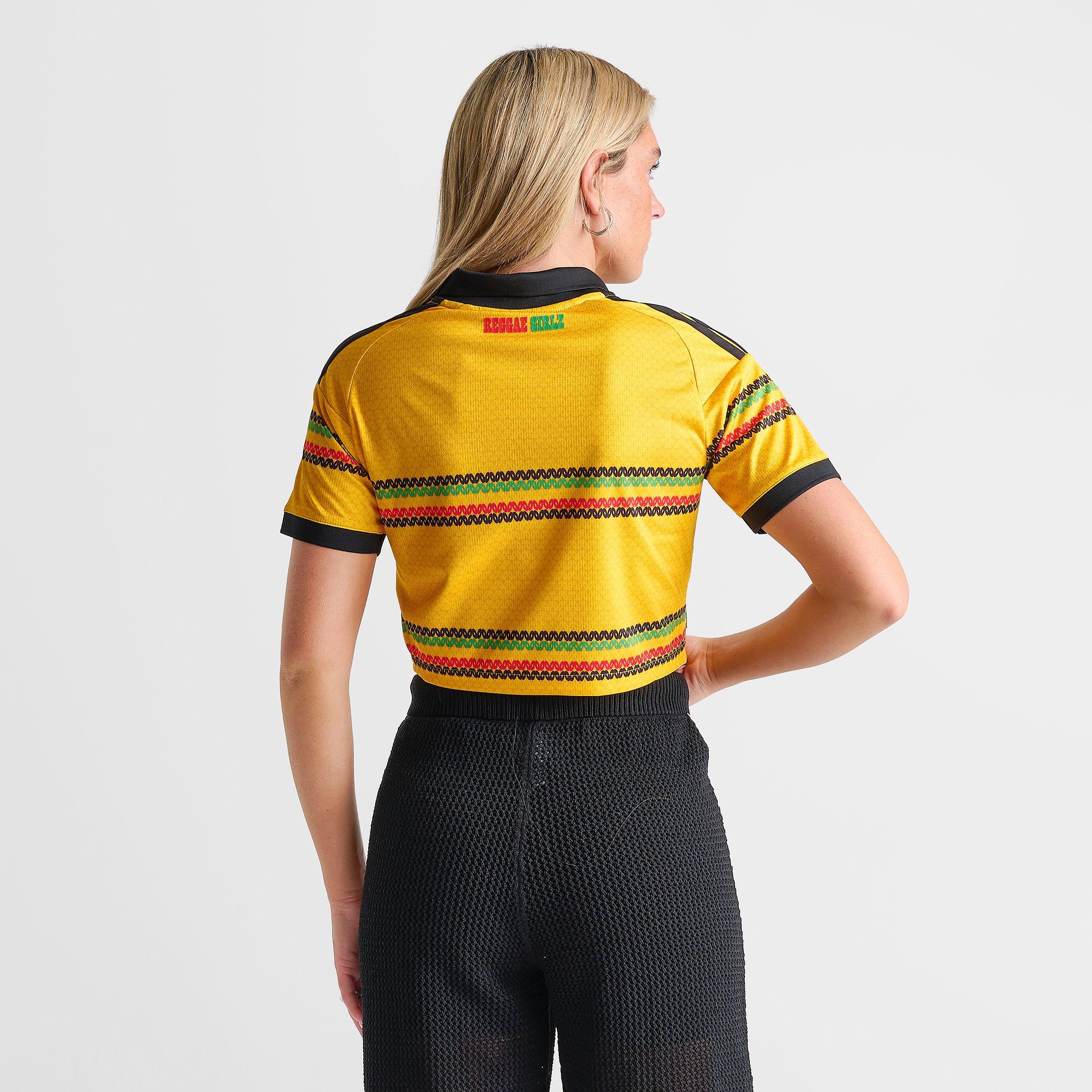 Women's adidas Originals Jamaica 26 x Bob Marley Home Cropped Jersey - Bold Gold