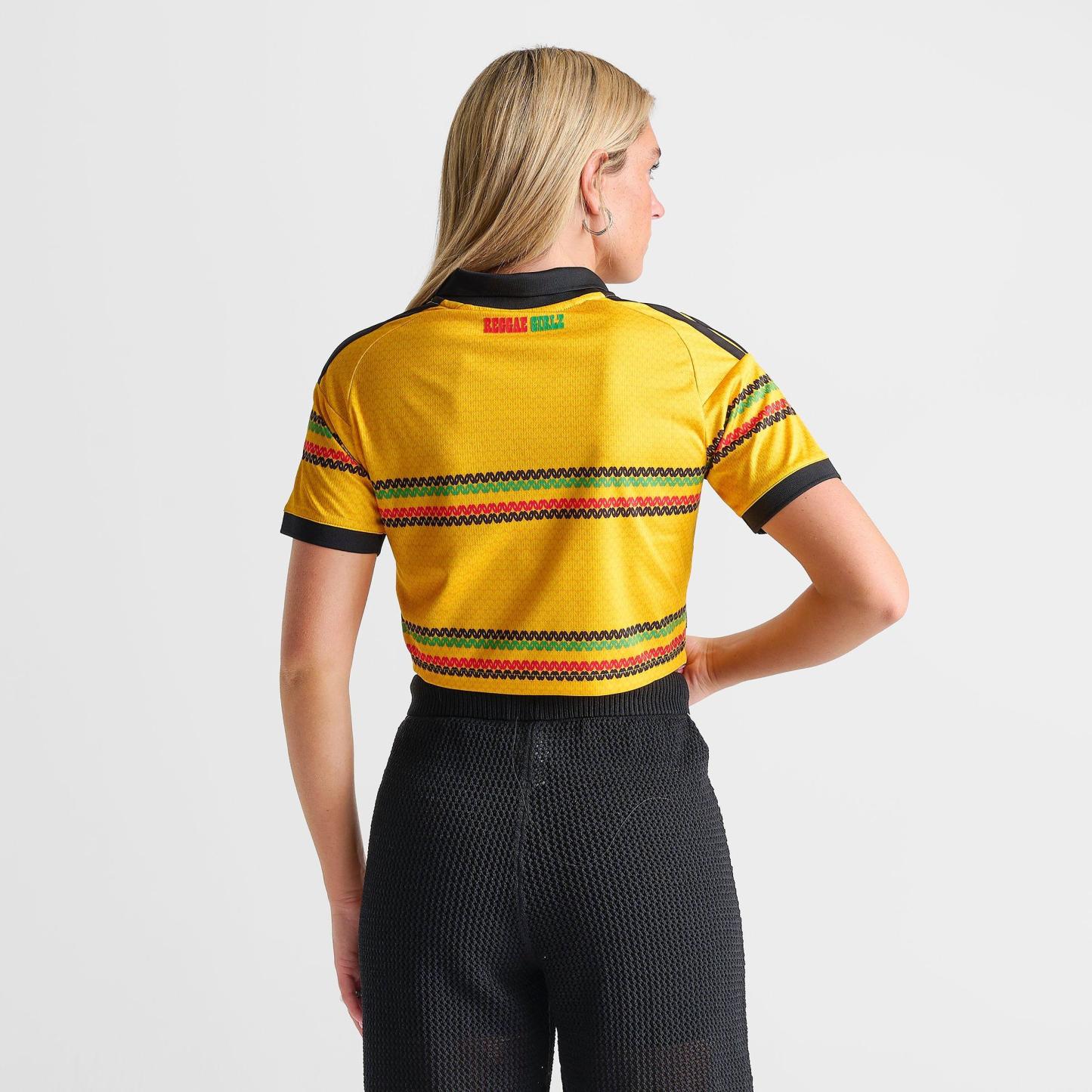 Women's adidas Originals Jamaica 26 x Bob Marley Home Cropped Jersey - Bold Gold