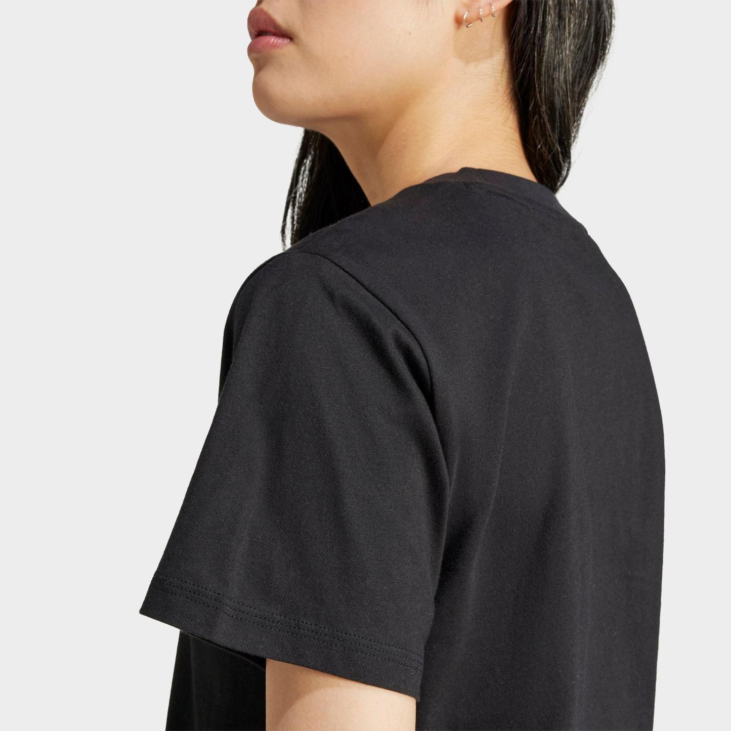 Women's adidas Essentials Small Logo Cotton T-Shirt - Black/White