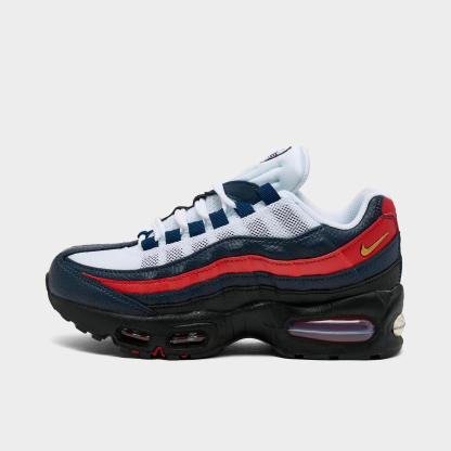 Big Kids' Nithtke Air Max 95 Big Bubble SE Casual Shoes - Obsidian/Metallic Gold/Challenge Red/White/Black - Left shoe facing left. Outside of the shoe.