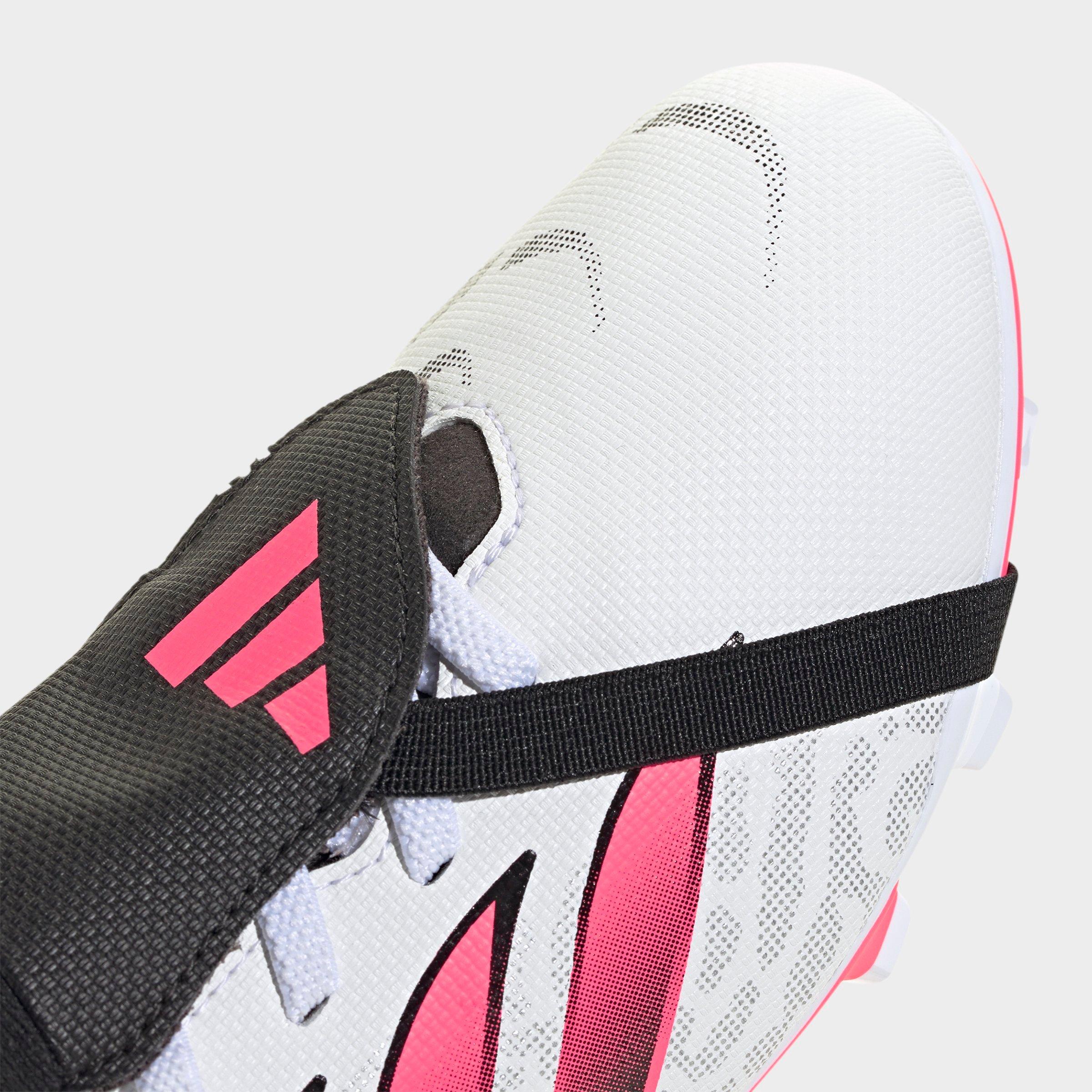 Big Kids' adidas Predator Club Fold Over Tongue Firm Ground and Multi Ground Soccer Cleats - White/Solar Turbo/Black (IH2097-100) - Detail shot