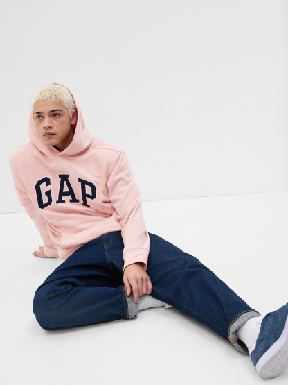 Adult VintageSoft Arch Logo Hoodie - misty rose pink