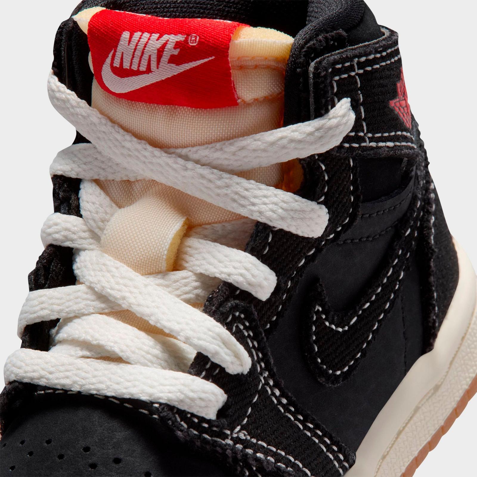 Kids' Toddler Air Jordan Retro 1 High OG Casual Shoes - Black/University Red/Sail/Gum Medium Brown - view 3
