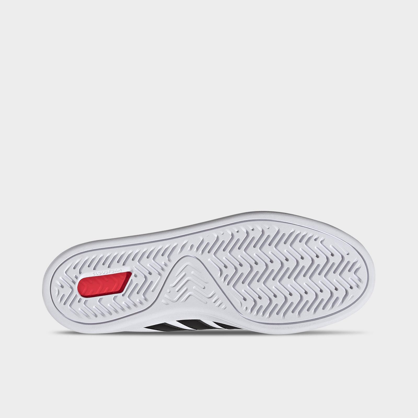 Men's adidas Grand Court Casual Shoes (Wide Width) - Cloud White/Core Black/Cloud White - view 6