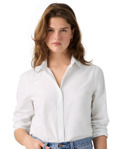 Levi's Women's Carlile Classic Poplin Long-Sleeve Shirt - Bright White