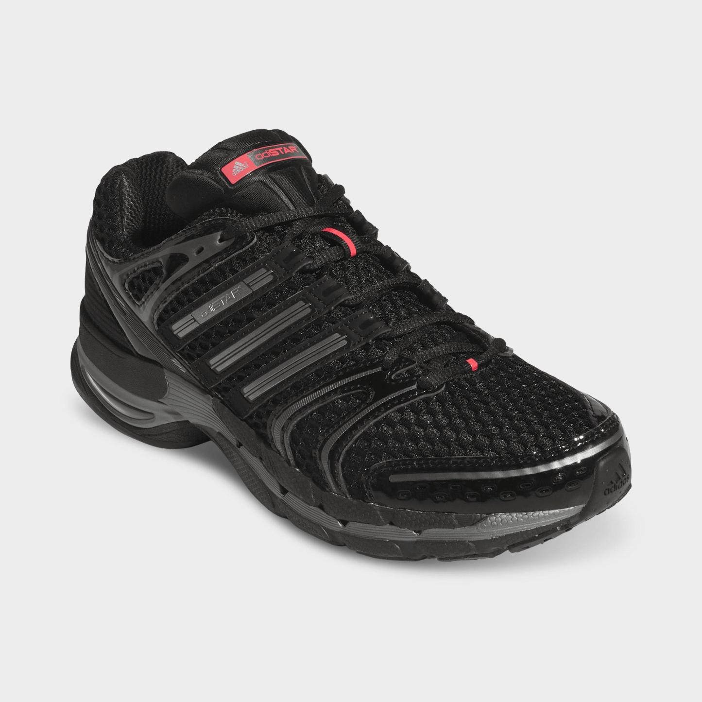 Men's adidas Adistar Control 5 Casual Shoes - Part 1 - Core Black/Iron Metallic/Pure Turbo - Both shoes facing left