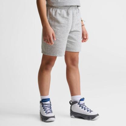 Big Kids' Air Jordan Swoosh Fleece Shorts - Light Gray Heather - view 3