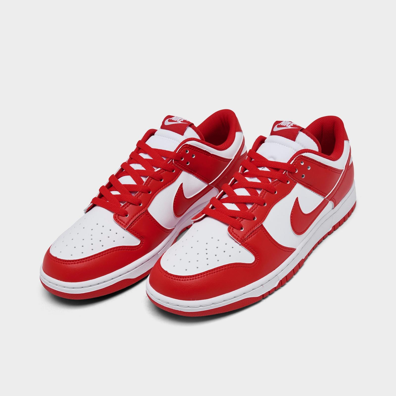 Men's Nike Dunk Low Retro Casual Shoes - White/University Red/White