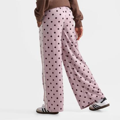 Women's adidas Originals Firebird Polka Dot Satin Wide-Leg Track Pants - Dual Lilac