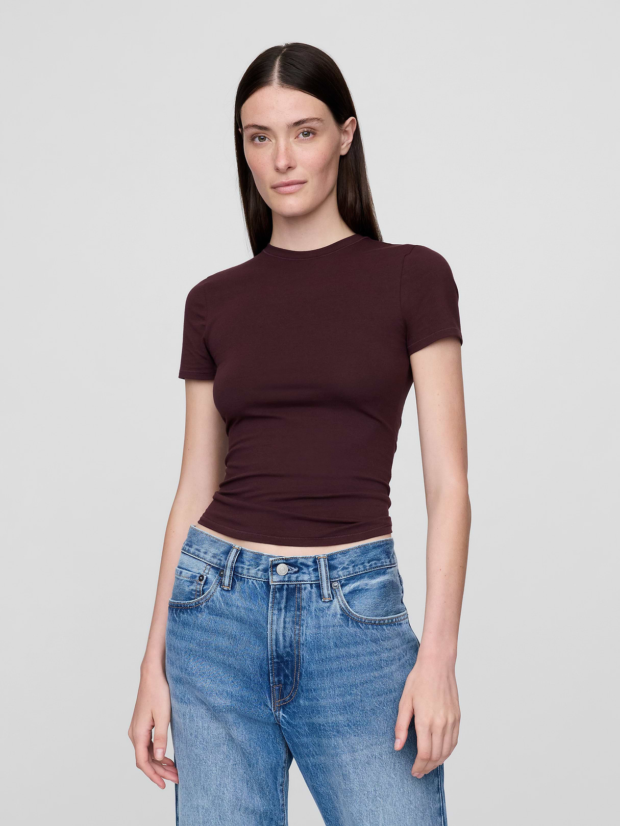 CloseKnit Jersey T-Shirt - Red bordeaux