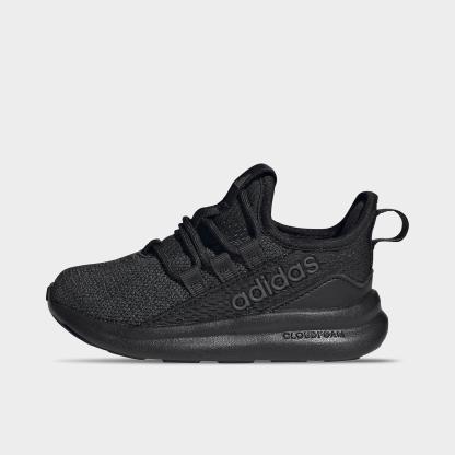 Kids' Toddler adidas Lite Racer Adapt 8.0 Stretch Lace Casual Shoes - Core Black/Carbon - Left shoe facing left. Outside of the shoe.