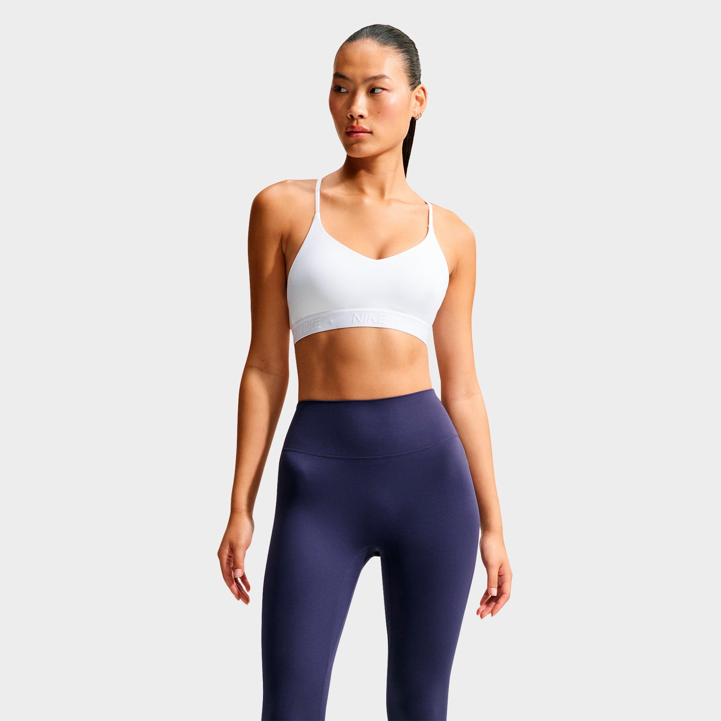 Women's Nithtke Dri-FIT Indy Light Support Padded Adjustable Sports Bra - White/Stone Mauve