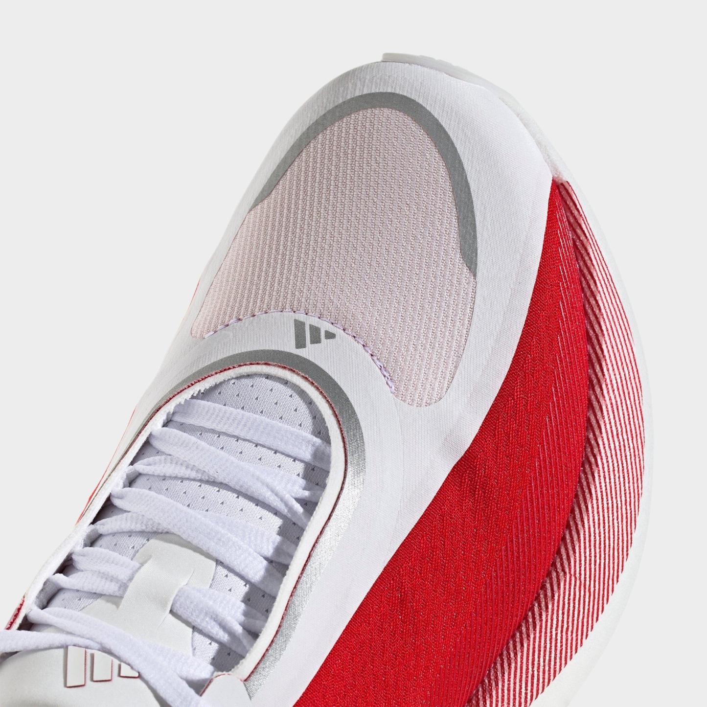 Men's adidas Hyperboost Edge Running Shoes - Part 1 - Cloud White/Pure Ruby/Metallic - Detail shot