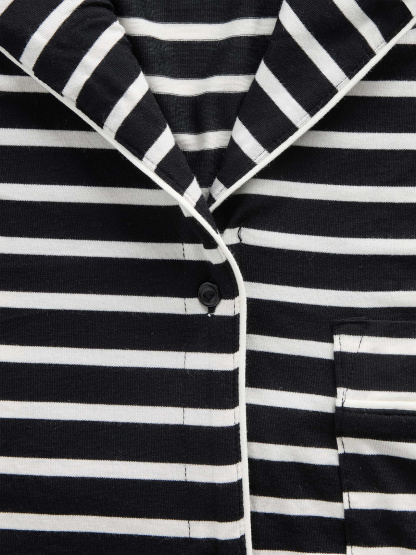 SoftMade Modal PJ Top - Black & white stripe