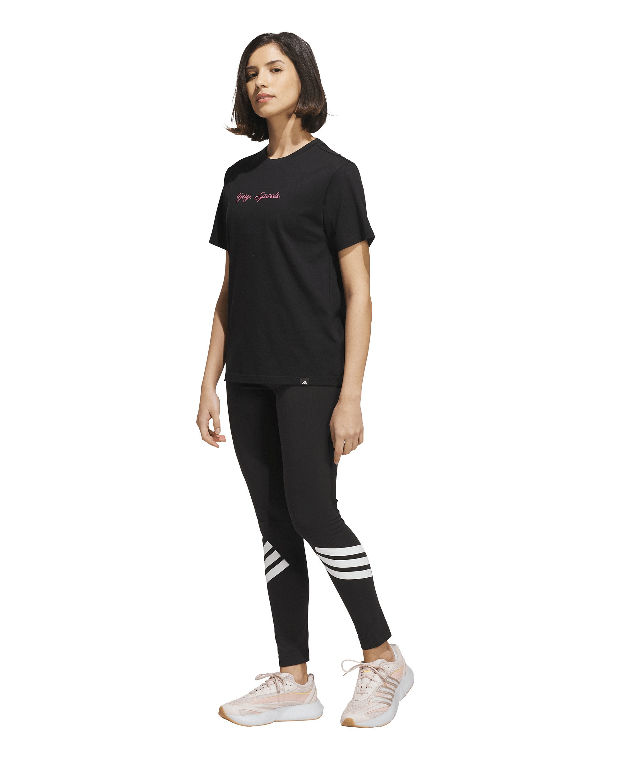 adidas Women's Sports Graphic Crewneck Cotton T-Shirt - Black