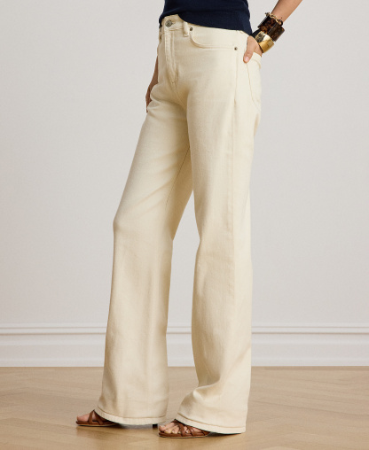 Lauren Ralph Lauren Women's High-Rise Straight Leg Denim Jeans - Cream Wash