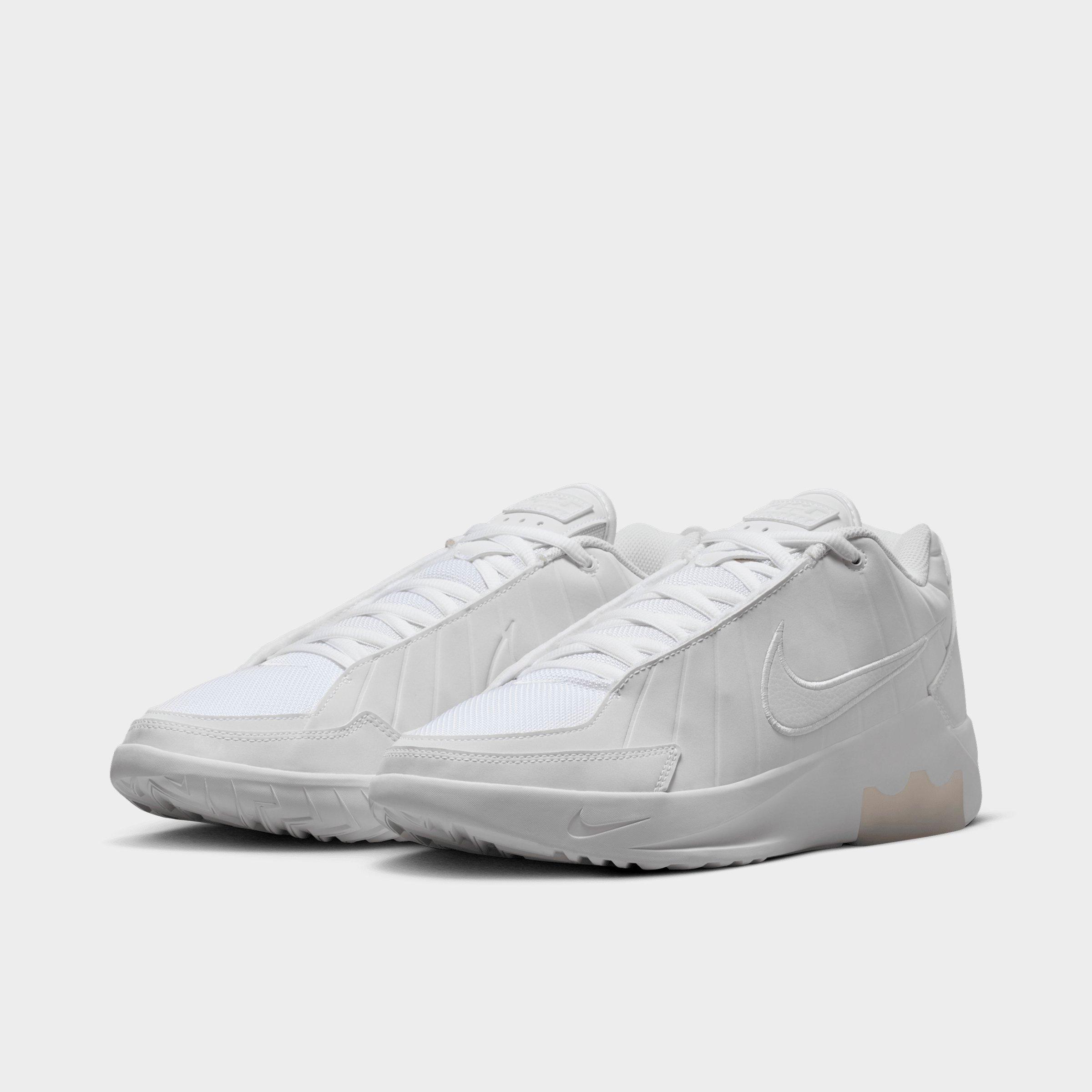 Men's Nithtke LeBron Witness 9 Basketball Shoes - White/Black/White - Both shoes facing left
