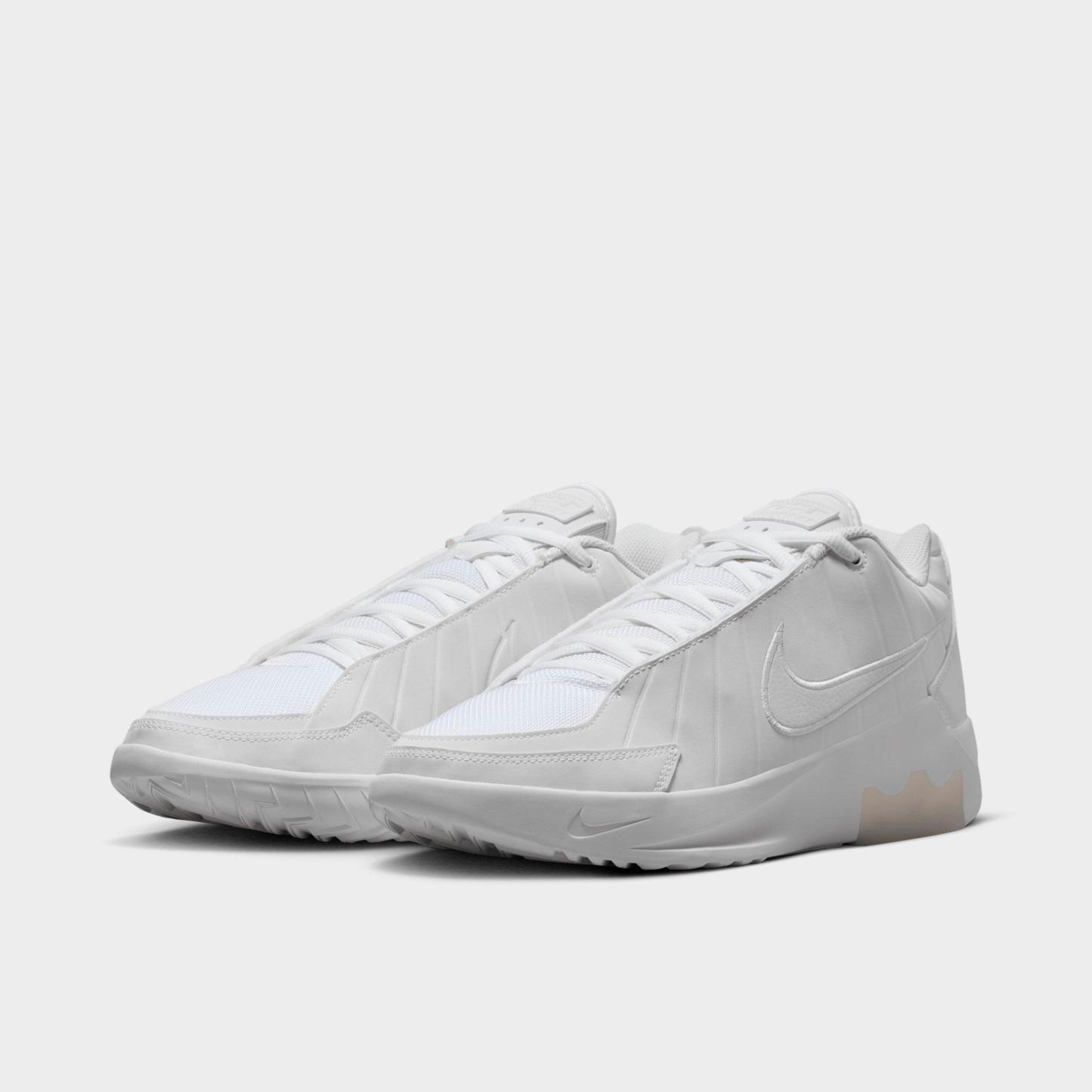 Men's Nithtke LeBron Witness 9 Basketball Shoes - White/Black/White - Both shoes facing left