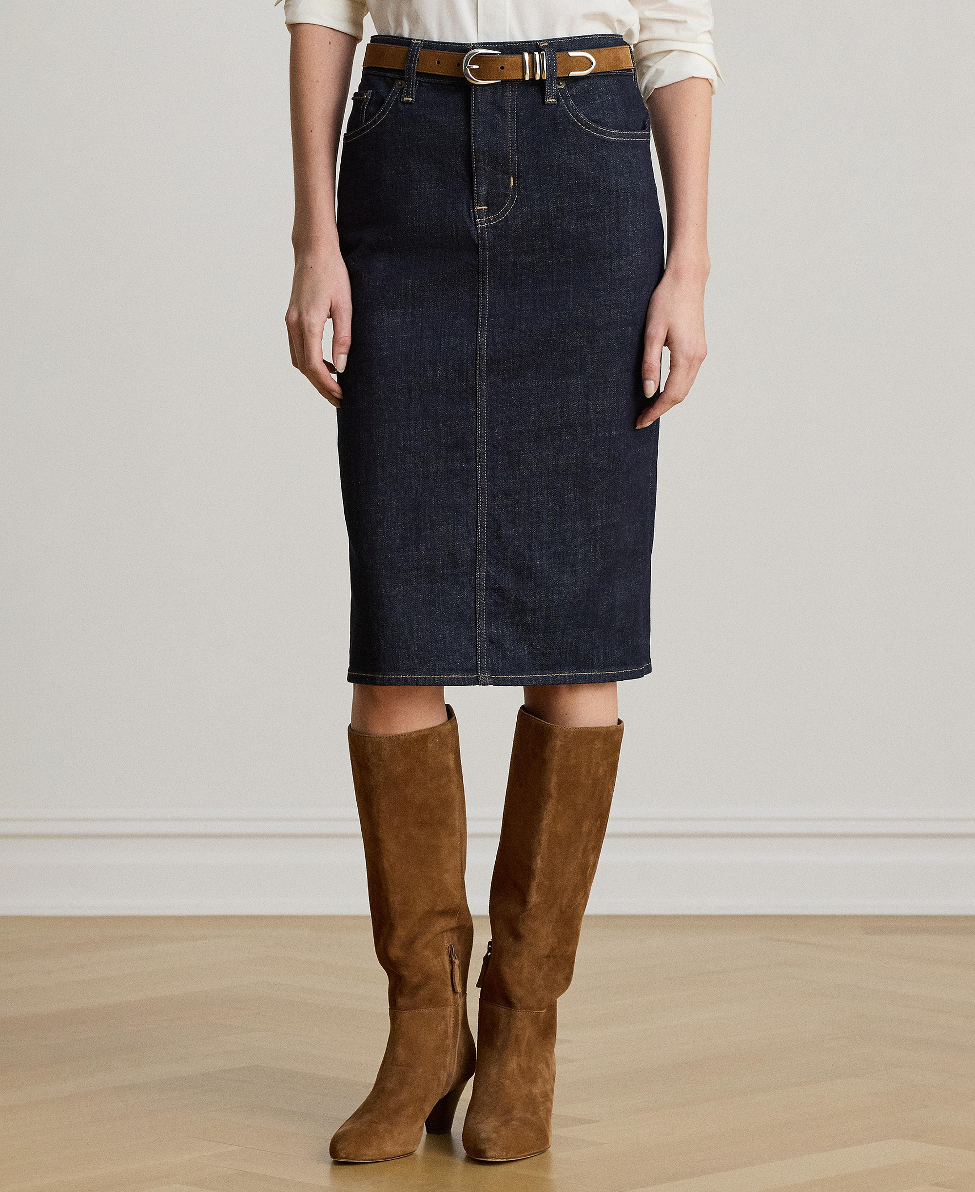 Lauren Ralph Lauren Denim Pencil Skirt - Rinse Wash
