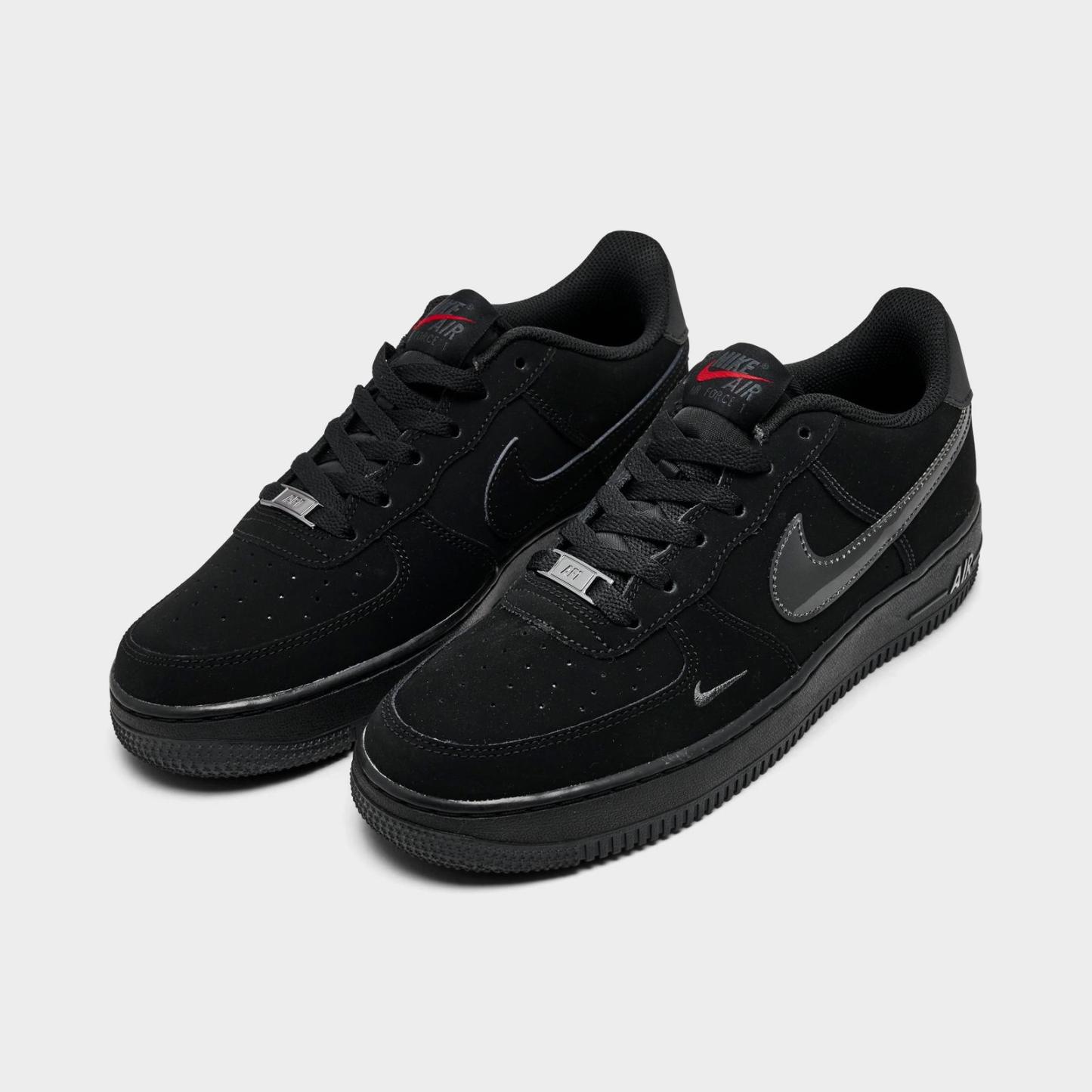 Big Kids' Nike Air Force 1 Low Casual Shoes - Black/Dark Smoke