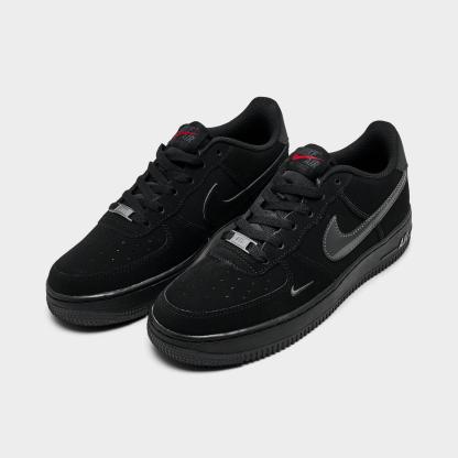 Big Kids' Nike Air Force 1 Low Casual Shoes - Black/Dark Smoke