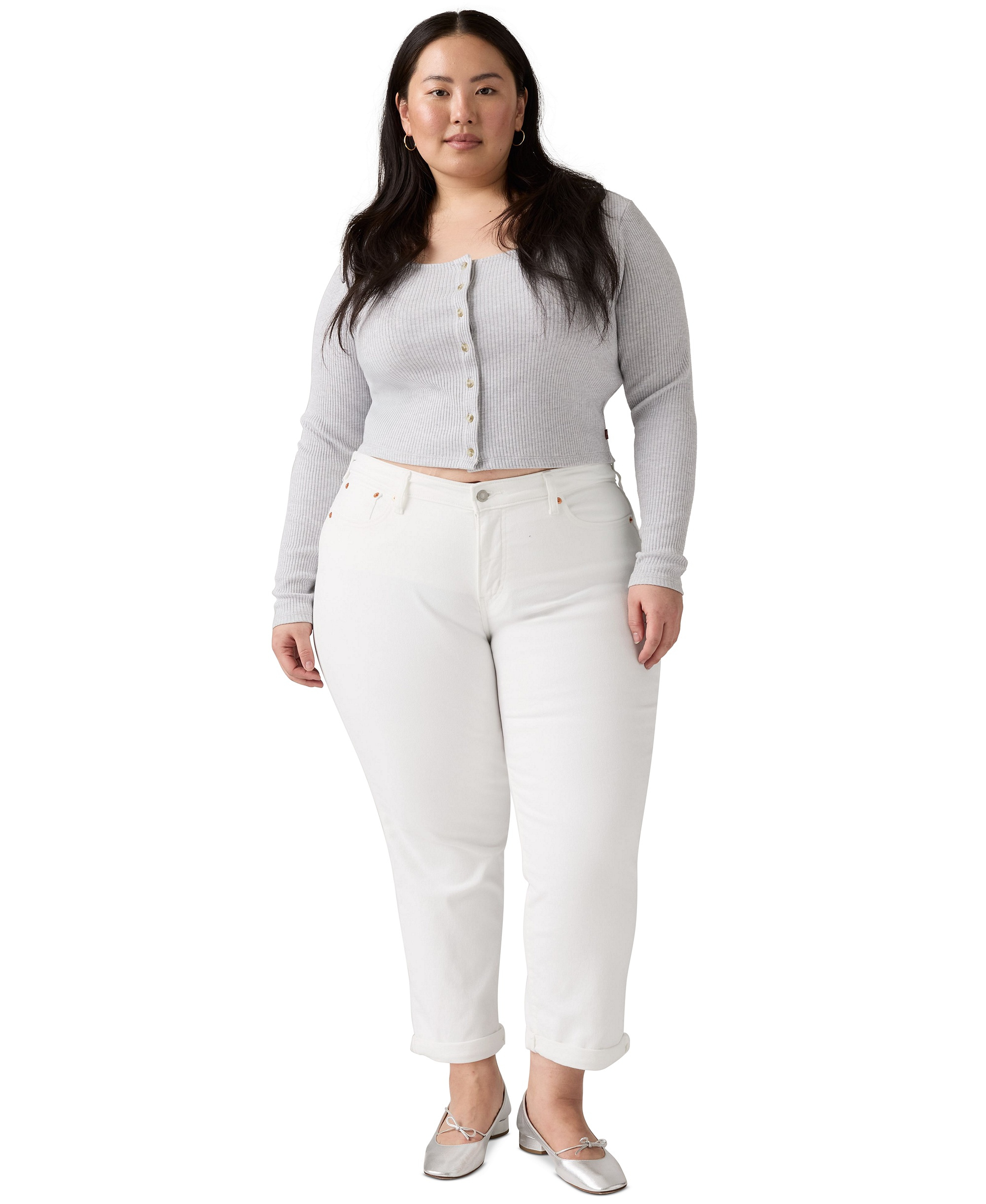 Levi's Women's Relaxed Boyfriend Tapered Leg Jeans - Simply White