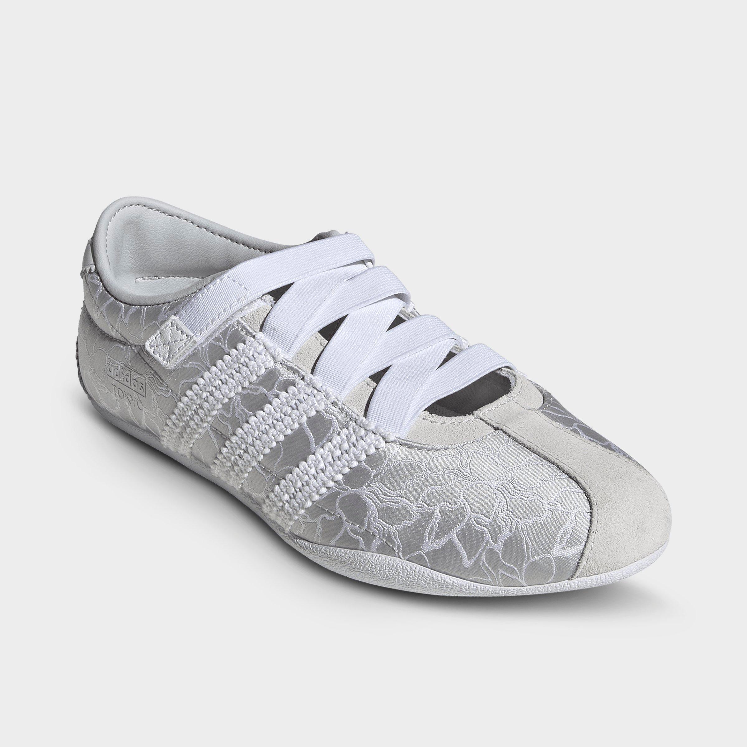 Women's adidas Originals Tokyo MJ Casual Shoes - Part 1 - Silver Metallic/Cloud White/Grey One - Both shoes facing left