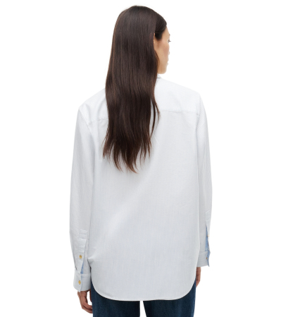 Tommy Hilfiger Women's American Icons Ithaca Long-Sleeve Oxford Shirt, Macy's Exclusive - Ecru/Ithaca Stripe Sky Blue