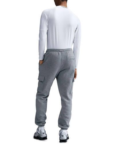 Nike Men's Club Fleece Cargo Regular-Fit Pants - Dark Gray Heather/lt Smoke Gray/White