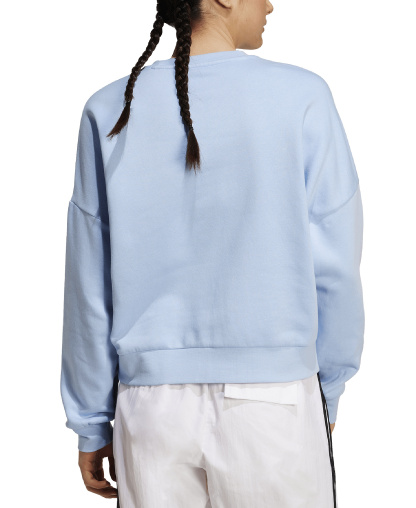 adidas Women's Essentials Crewneck Small-Logo Sweatshirt - Glow Blue/White