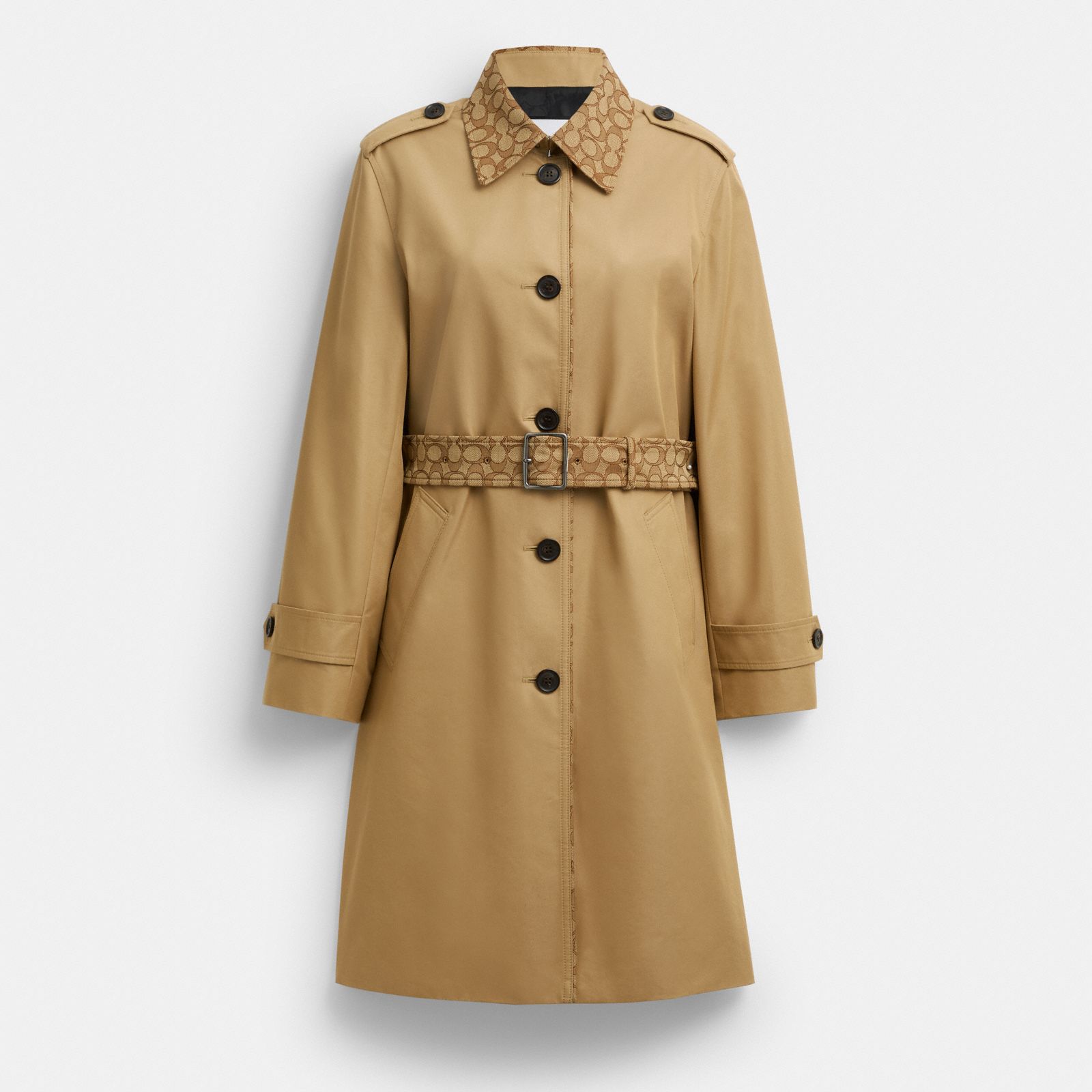 Trench With Signature Piping - Khaki