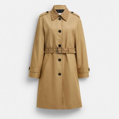 Trench With Signature Piping - Khaki