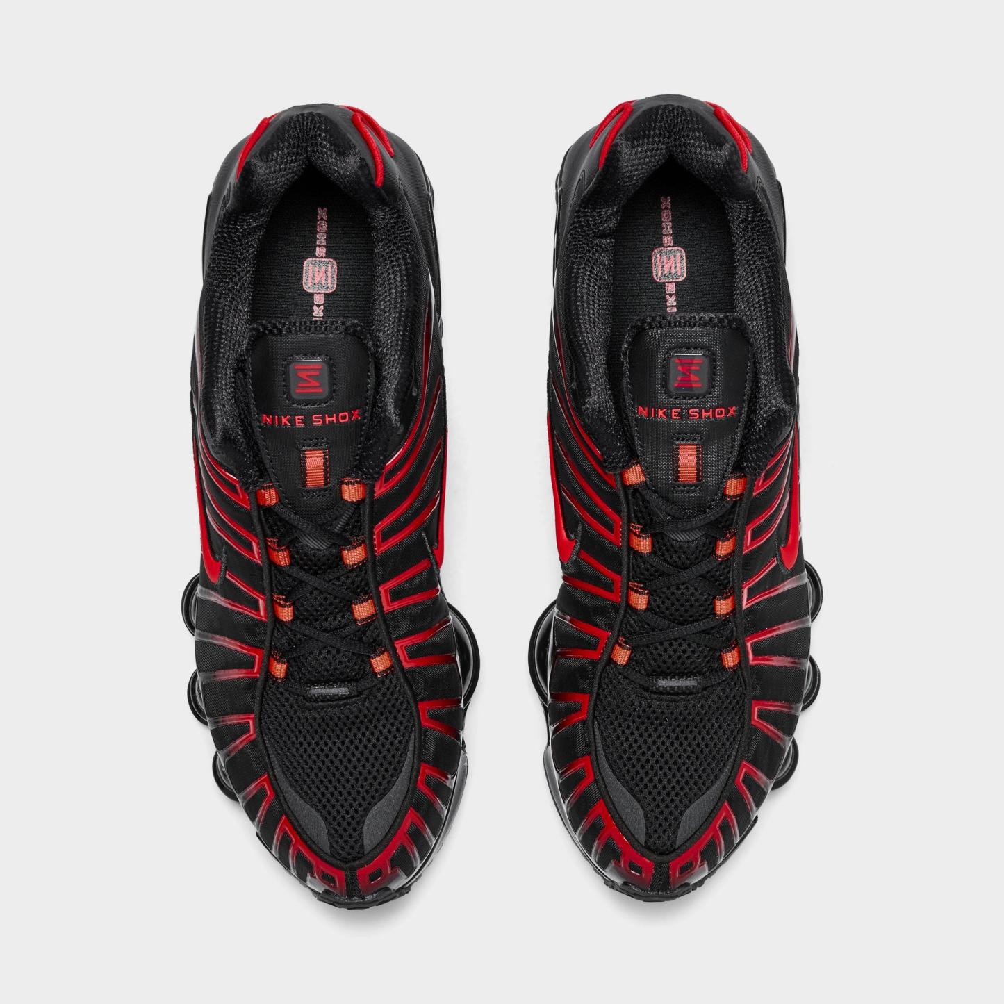 Men's Nithtke Shox TL Casual Shoes - Part 2 - Black/Black/Light Crimson - Top view