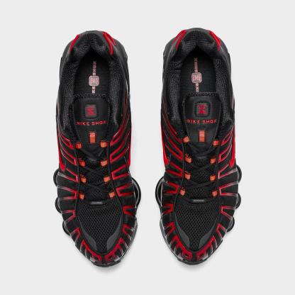 Men's Nithtke Shox TL Casual Shoes - Part 2 - Black/Black/Light Crimson - Top view