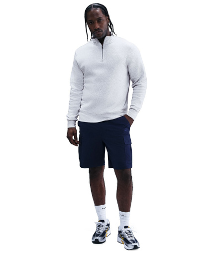 Nike Men's Sportswear Club Half-Zip Fleece Sweatshirt - Birch Heather/White