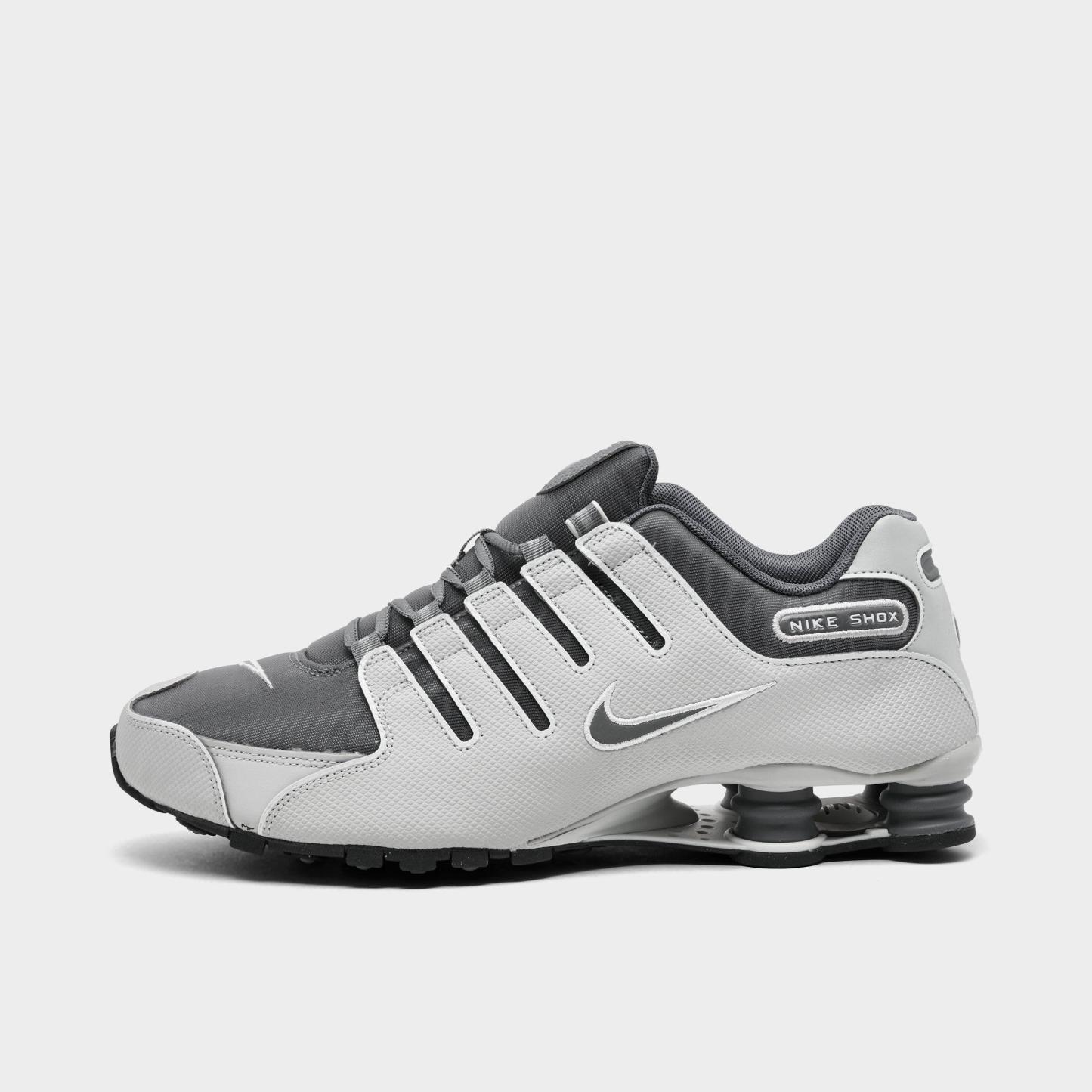 Men's Nithtke Shox NZ Casual Shoes - Smoke Grey/Grey Fog - Left shoe facing left. Outside of the shoe.