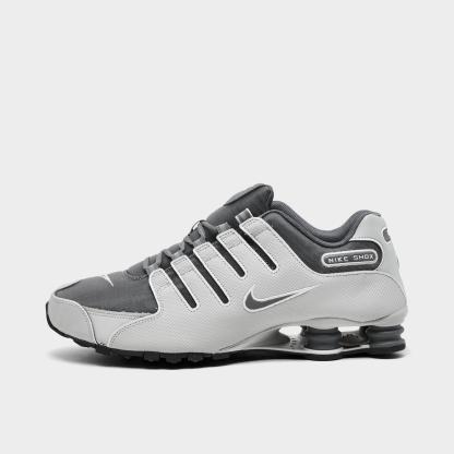 Men's Nithtke Shox NZ Casual Shoes - Smoke Grey/Grey Fog - Left shoe facing left. Outside of the shoe.