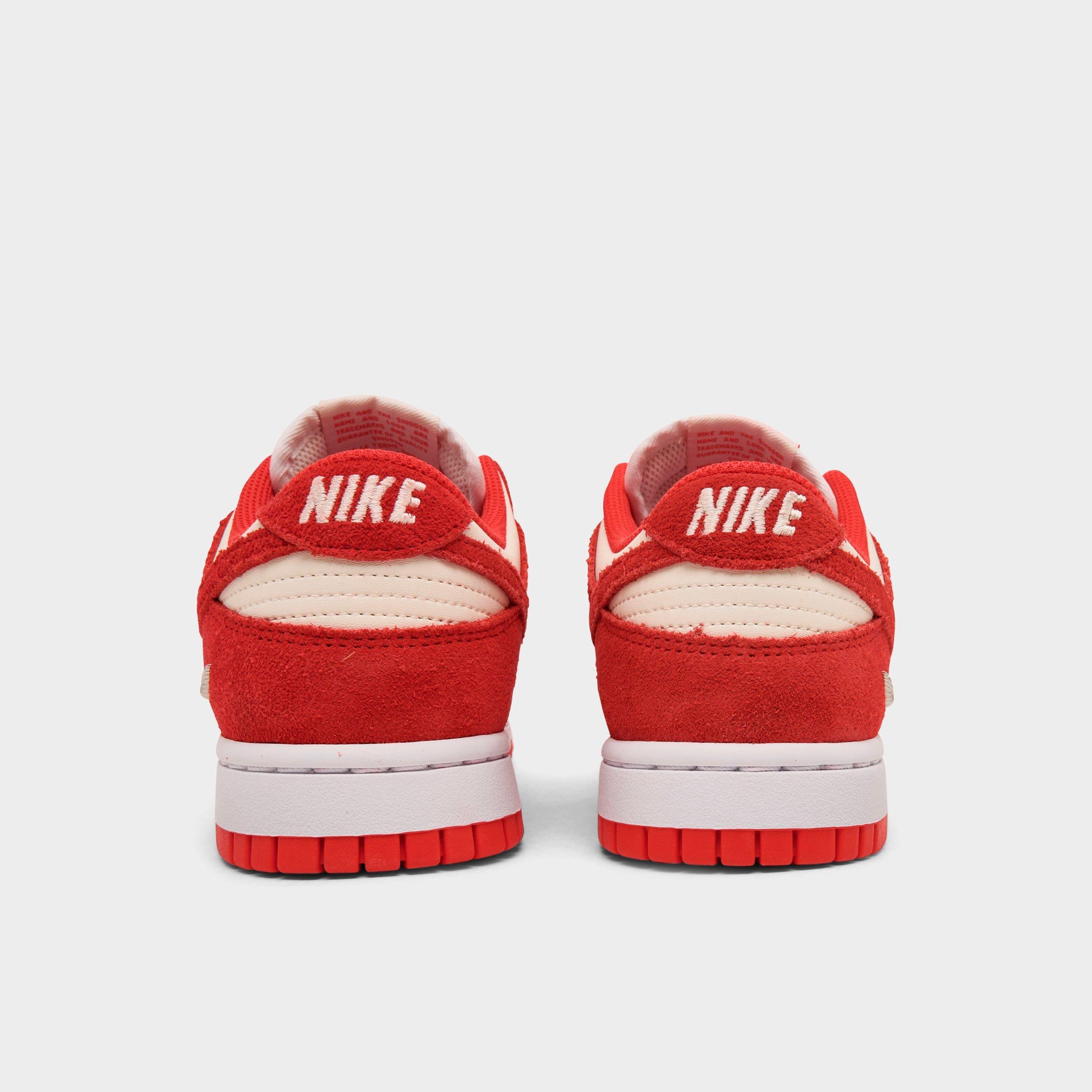 Women's Nithtke Dunk Low Suede Casual Shoes - Sail/Light Crimson/White/Metallic Silver - Back view