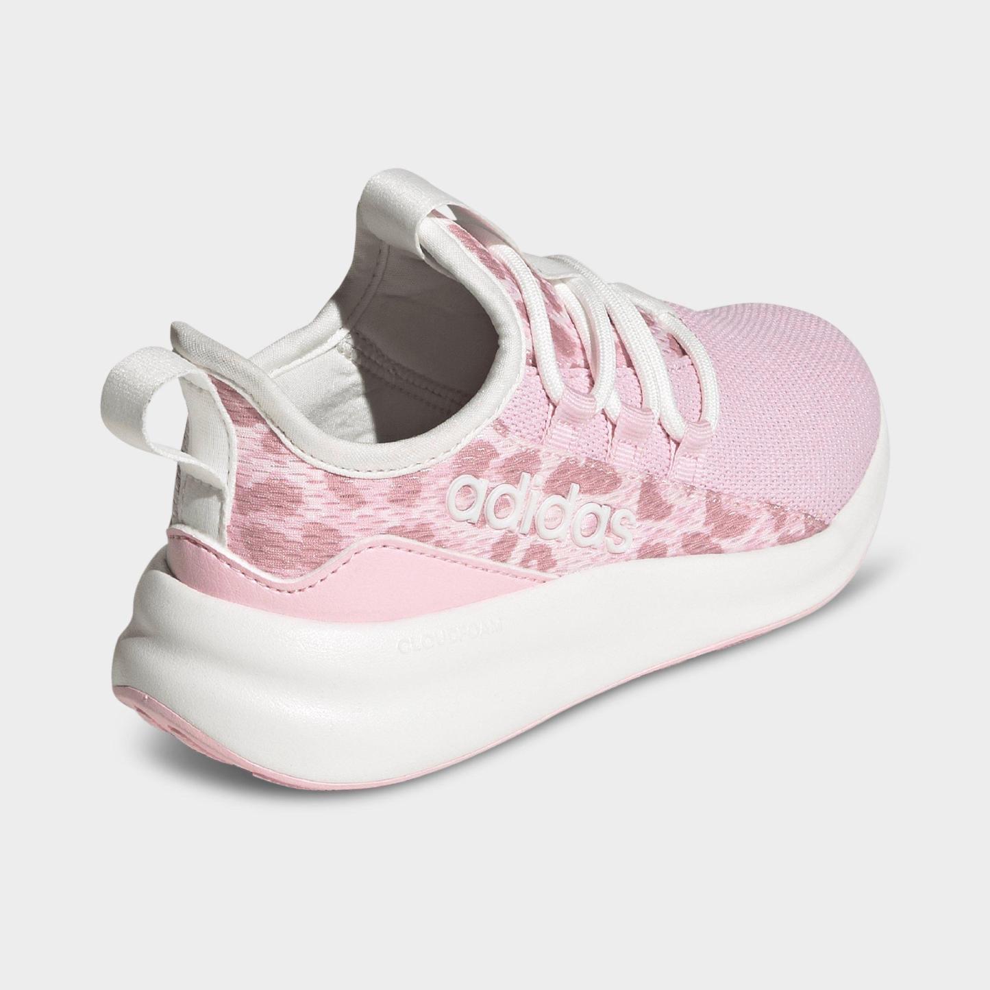 Girls' Little Kids' and Big Kids' adidas Lite Racer Adapt 8.0 Stretch Lace Casual Shoes - Part 1 - Core White/Distilled Pink/Clear Pink - Back view