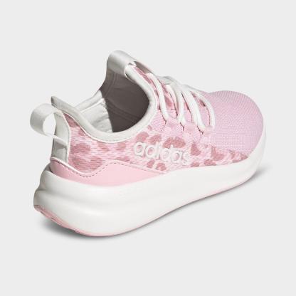 Girls' Little Kids' and Big Kids' adidas Lite Racer Adapt 8.0 Stretch Lace Casual Shoes - Part 1 - Core White/Distilled Pink/Clear Pink - Back view