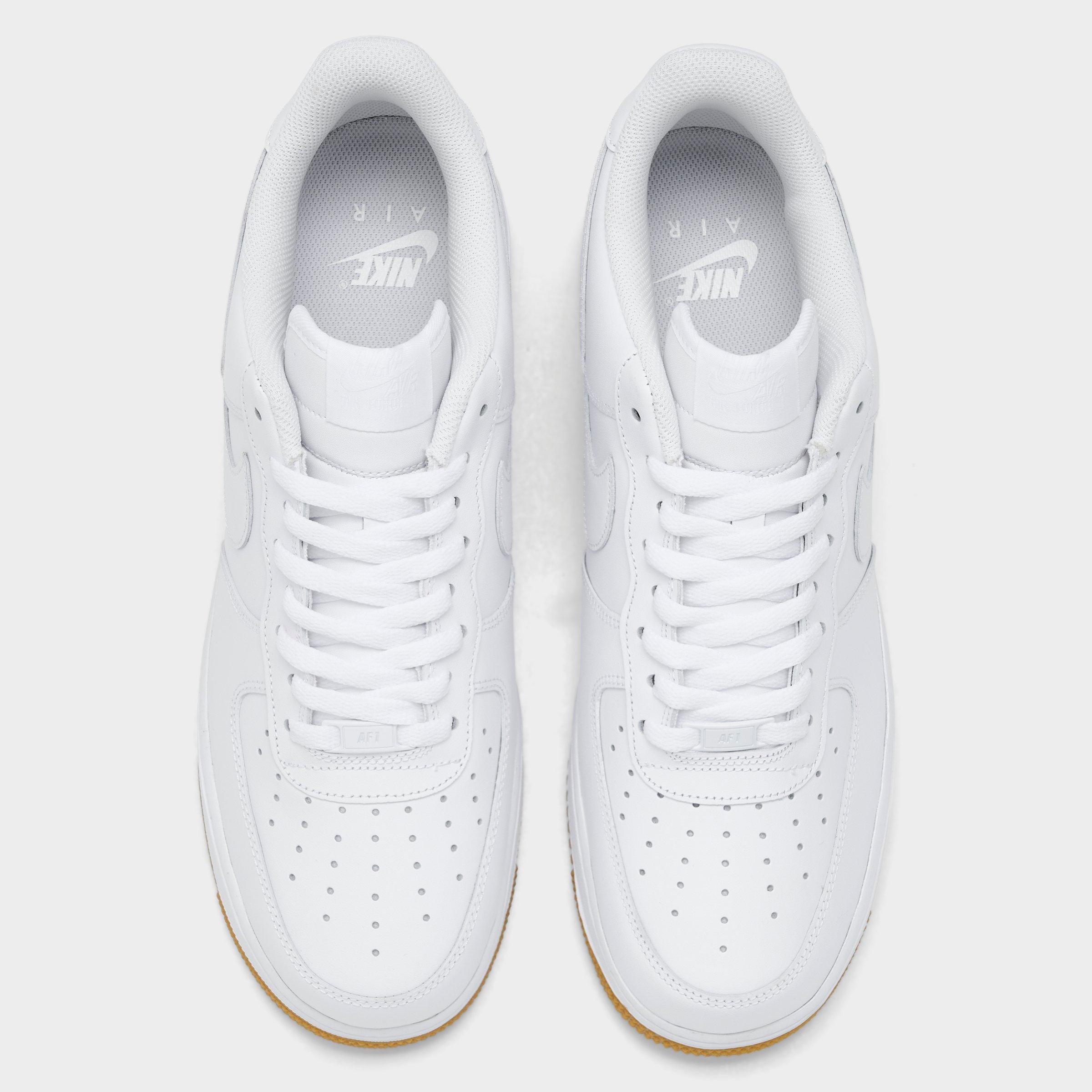 Men's Nithtke Air Force 1 '07 Gum Casual Shoes - White/White/Gum Light Brown - Top view