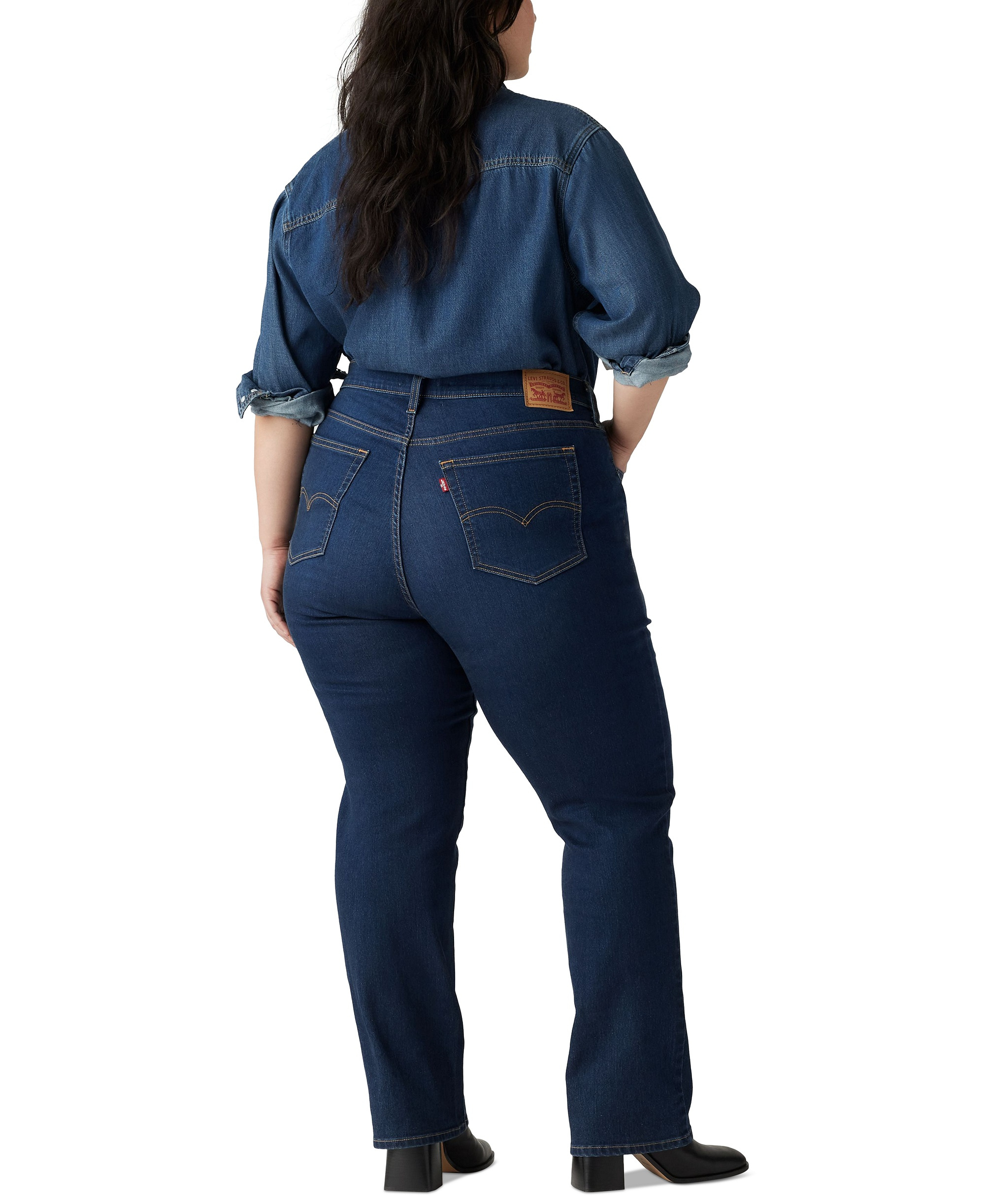 Levi's Plus Size Chelsea High-Rise Straight-Leg Jeans - Chelsea Carbon Glow