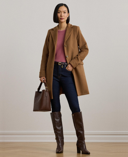 Lauren Ralph Lauren Women's Single-Breasted Walker Coat, Created for Macy's - New Vicuna
