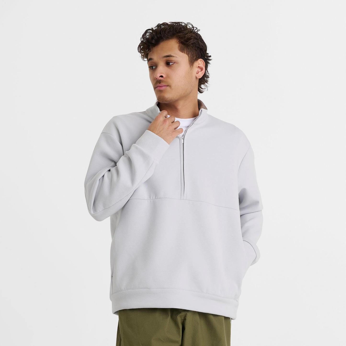 Men's Nithtke 24.7 ImpossiblySoft Dri-FIT Half-Zip Top - Grey Fog/Light Smoke Grey