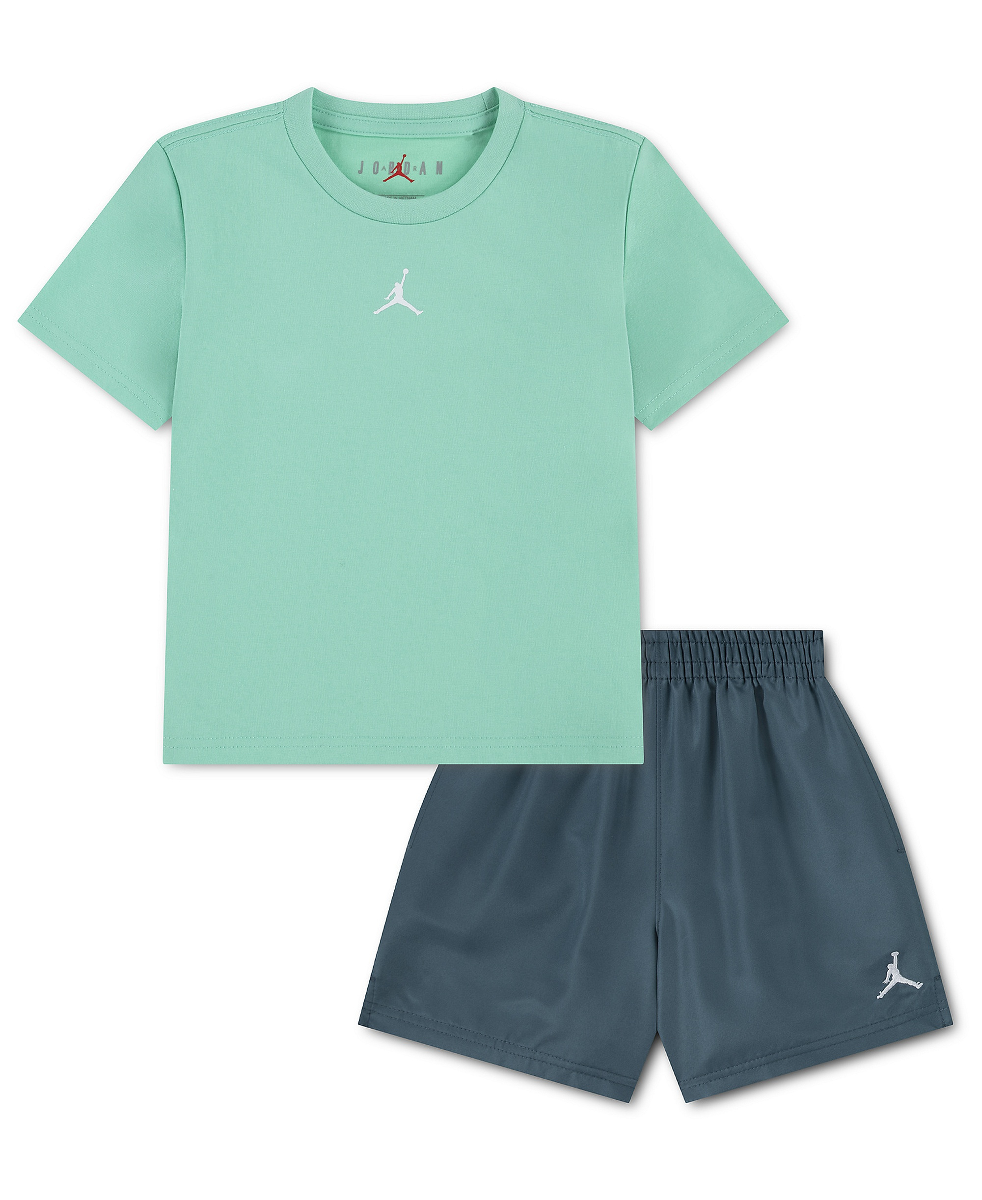 Jordan Boys' 4-7 Dri-FIT Crewneck Jersey T-Shirt and Mesh Shorts, 2-Piece Set - Green