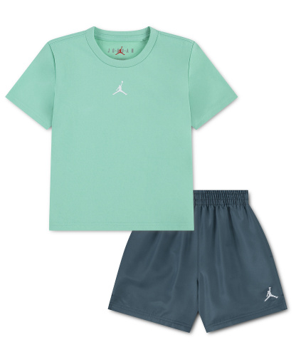 Jordan Boys' 4-7 Dri-FIT Crewneck Jersey T-Shirt and Mesh Shorts, 2-Piece Set - Green