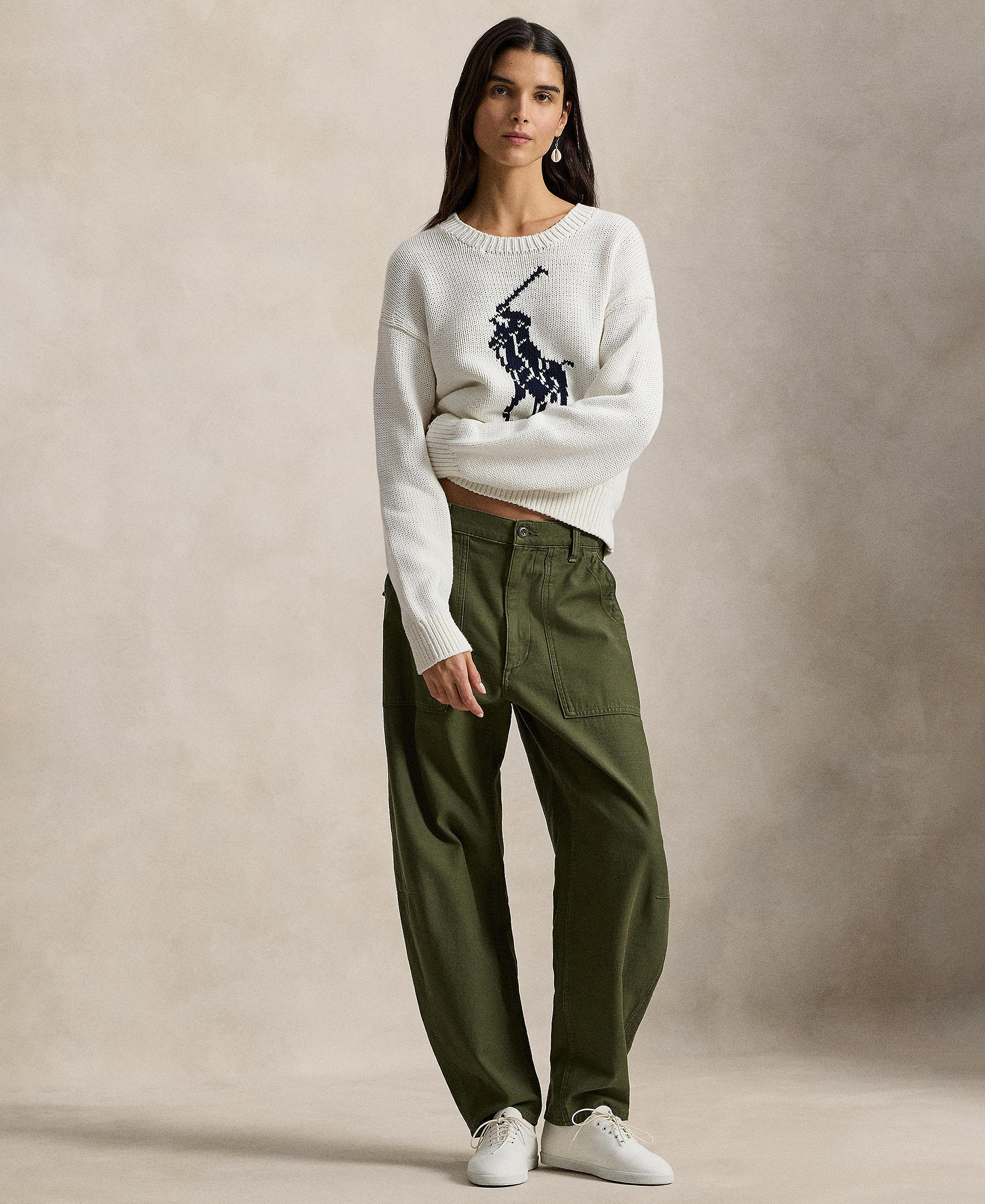 Polo Ralph Lauren Women's Big Pony Crewneck Sweater - White
