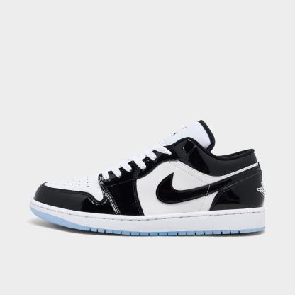 Men's Air Jordan Retro 1 Low Casual Shoes - White/Black - view 1